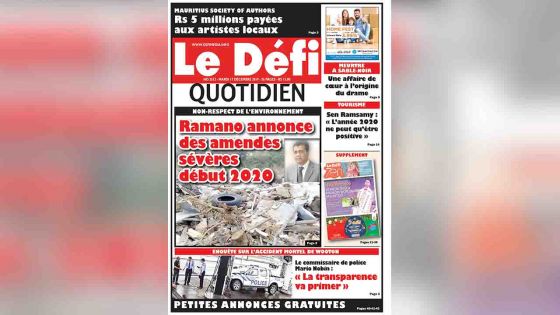 Voici la Une du Défi Quotidien de ce mardi 17 décembre 2019