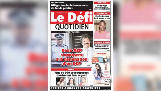 Voici la Une du Defi Quotidien de ce mardi 24 juillet 2018