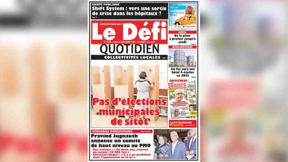 Voici la Une du Défi Quotidien de ce lundi 25 novembre 2019