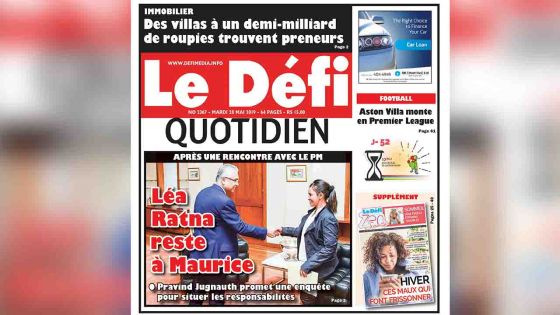 Voici la Une du Défi Quotidien de ce mardi 28 mai 2019