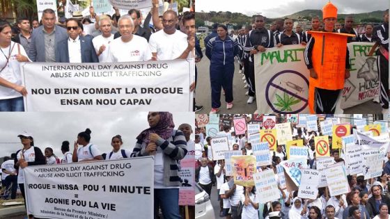 [Images] «Drogue = nissa pour 1 minute = agonie pour la vie», scandent des jeunes