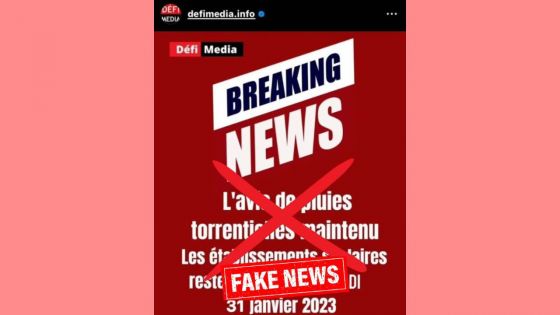Fake news en circulation !