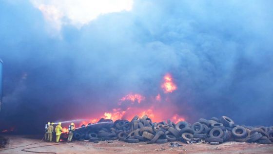 La Tour Koenig : Grave incendie à l’entrepôt de Continental Tyres Recycling Co Ltd 