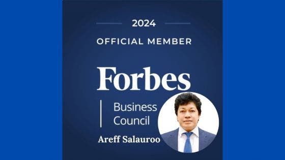Areff Salauroo admis au Forbes Business Council