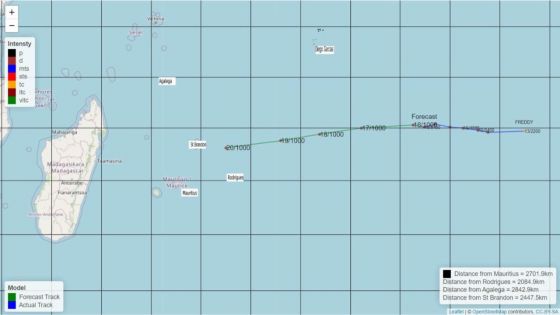 Cyclone : Freddy pas une menace directe pour les Mascareignes pour les prochains deux jours