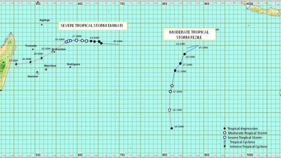 Météo : Emnati s’est intensifiée en un cyclone tropical, l’alerte 1 maintenue à Maurice