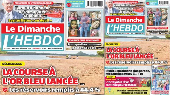 Voici la Une de Le Dimanche/L'Hebdo de ce dimanche 11 Décembre 2022