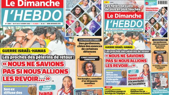 Voici la Une de Le Dimanche/L'Hebdo de ce Dimanche 15 Octobre 2023
