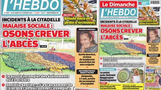 Voici la Une de Le Dimanche/L'Hebdo de ce Dimanche 29 Octobre 2023