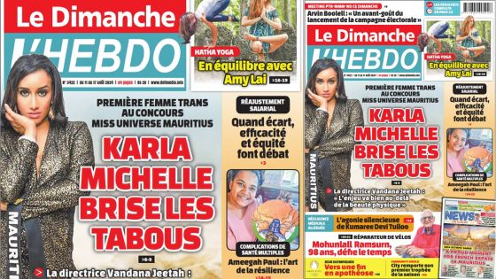 Voici la Une de Le Dimanche/L'Hebdo de ce Dimanche 11 Août 2024