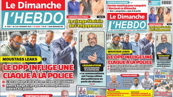 Voici la Une de Le Dimanche/L'Hebdo de ce Dimanche 03 Novembre 2024