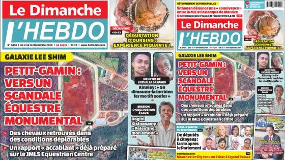 Voici la Une de Le Dimanche/L'Hebdo de ce Dimanche 08 Décembre 2024