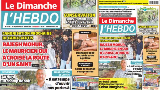 Voici la Une de Le Dimanche/L'Hebdo de ce Dimanche 26 Janvier 2025