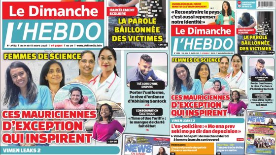 Voici la Une de Le Dimanche/L'Hebdo de ce Dimanche 09 Mars 2025