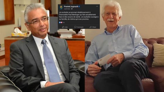 Pravind Jugnauth souhaite un prompt rétablissement à Paul Bérenger