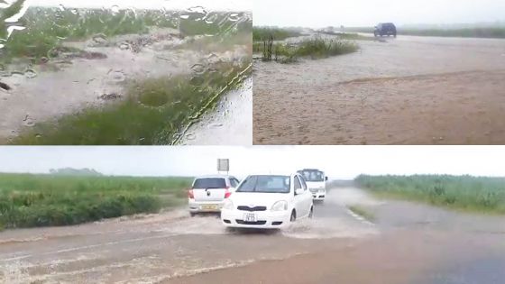 Avis de fortes pluies : des routes inondées à Flacq