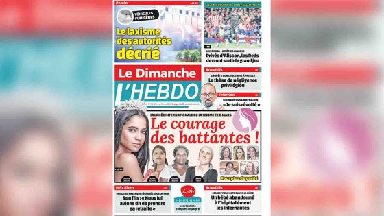 Voici la Une de Le Dimanche / L'Hebdo