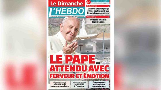 Voici la Une de Le Dimanche / L'Hebdo