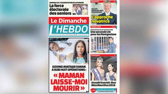 Voici la Une de Le Dimanche / L'Hebdo