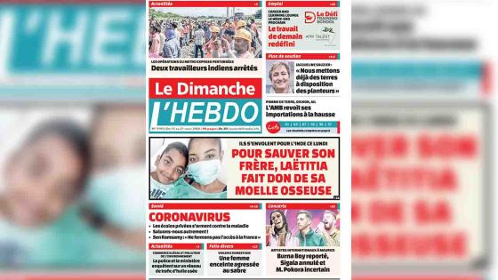 Voici la Une de Le Dimanche / L'Hebdo