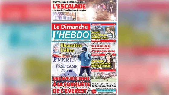 Voici la Une de Le Dimanche / L'Hebdo