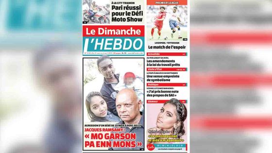 Voici la Une de Le Dimanche / L'Hebdo