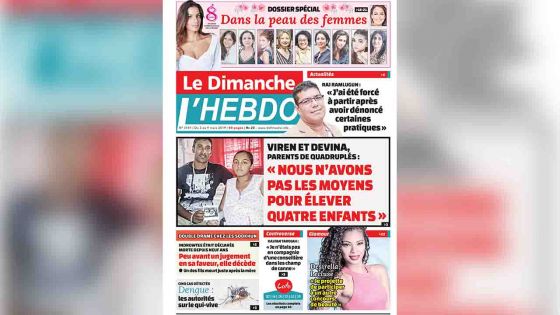 Voici la Une de Le Dimanche / L'Hebdo