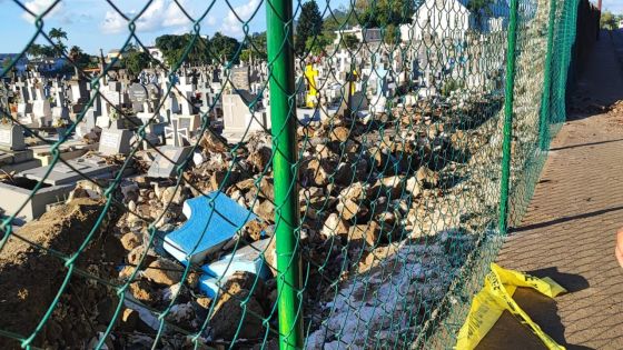 Effondré lors des inondations : le pan de mur du cimetière St-Jean sera reconstruit en béton armé