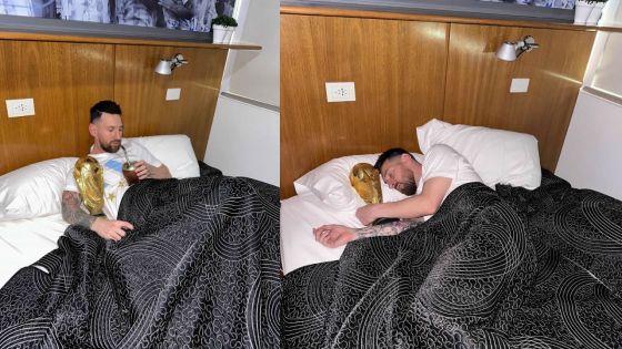 Vainqueur du Mondial : Messi partage son lit avec la Coupe du monde