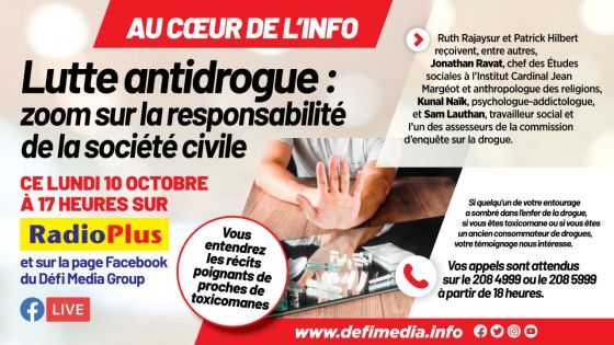 Au Cœur de l’Info ce lundi : le rôle de la société civile dans la lutte contre la drogue