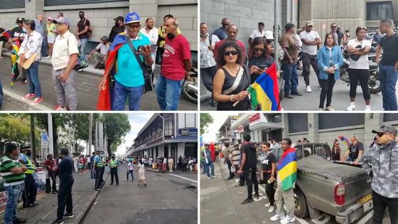 À deux heures du rassemblement organisé par Laurette, des sympathisants commencent à se mobiliser à la Place d'Armes