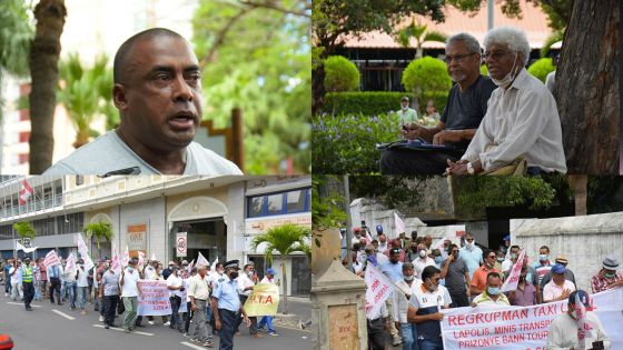 [En images] Marche pacifique des membres de la Federation of Hotels Taxis Association à Port-Louis