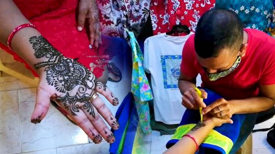 Nadarajen Samynaden : un des rares hommes à dessiner au henné