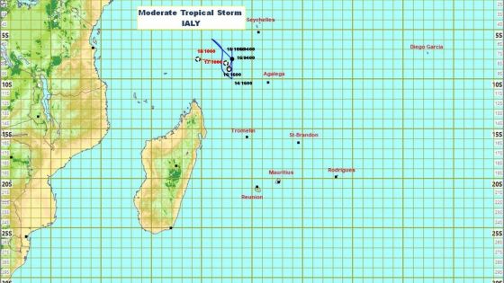 La tempête tropicale modérée Ialy n’influencera pas le temps sur les îles Mascareignes