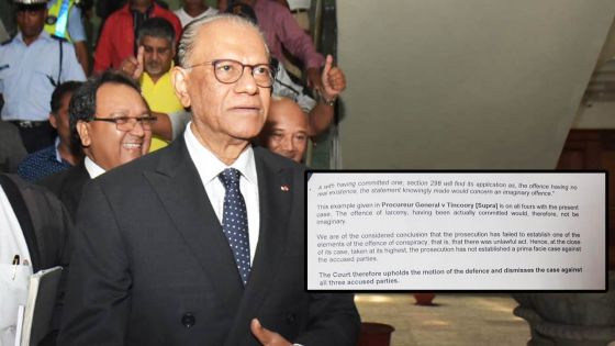 Affaire Roches-Noires : «The prosecution has failed to establish one of the elements of the offence of conspiracy...», conclut la Cour