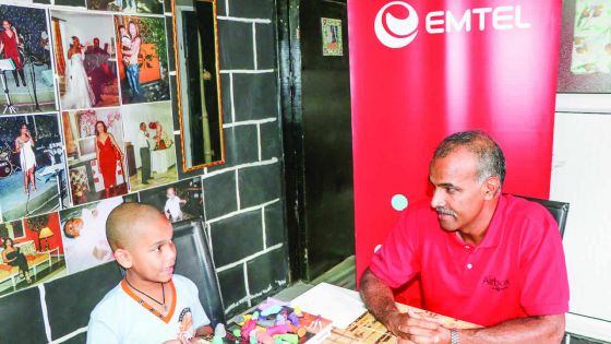 Emtel gifts one year free internet to Michael Angelo Mootoo 