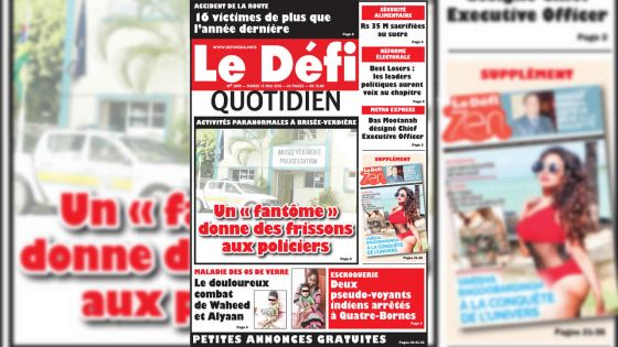 Voici la Une du Defi Quotidien de ce mardi 15 mai 2018