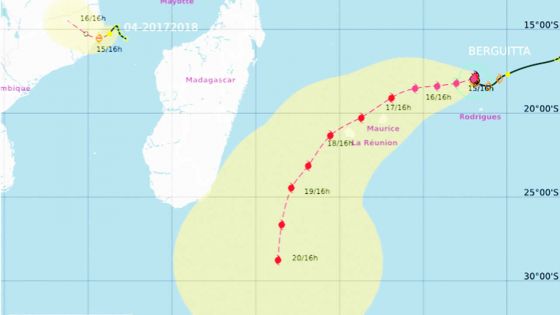 Météo : Berguitta s’intensifie et se rapproche de Maurice