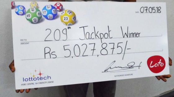 Loto : un maçon remporte le jackpot Rs 5 millions