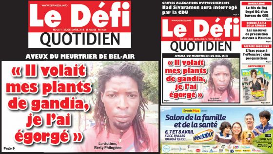 Voici la Une du Défi Quotidien de ce jeudi 05 avril