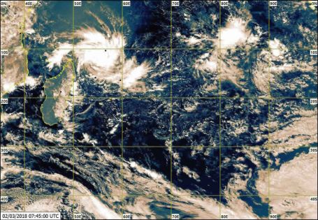 Météo : la perturbation tropicale devrait passer à 450 km de Maurice dimanche soir