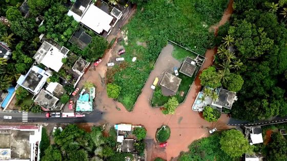 Baie-du-Tombeau : le déluge vu du ciel