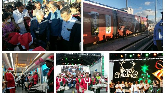 Célébration nationale de Noël : distribution de sacs à dos aux enfants et tram spécial pour Port-Louis