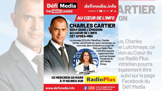 Charles Cartier dans l’émission Au Cœur de l’Info cet après-midi 