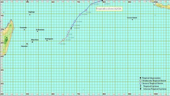 Météo : Alicia s’est intensifiée en un cyclone tropical