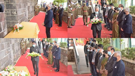 [En images] 186e anniversaire de l’arrivée des travailleurs engagés à Maurice : dépôt de gerbes à l’Aapravasi Ghat