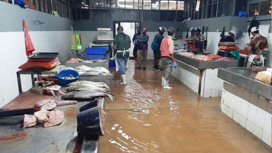 Avis de fortes pluies : les poissonniers de la foire de Quatre-Bornes ont... les pieds dans l'eau 