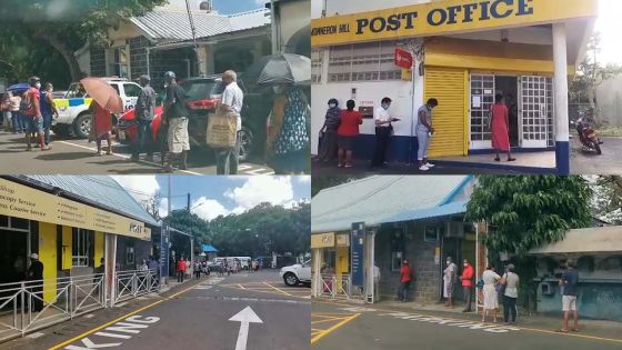 Reprise partielle des activités : file d’attente devant les bureaux de poste