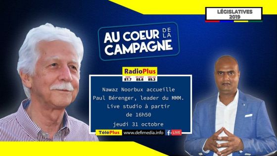 Paul Bérenger l'invité de l'émission «Au Coeur de la Campagne» ce jeudi
