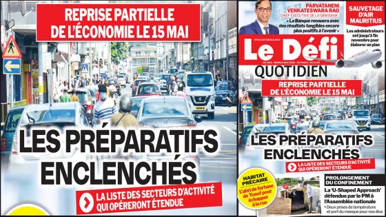 Voici la Une du Defi Quotidien de ce mardi 05 mai 2020